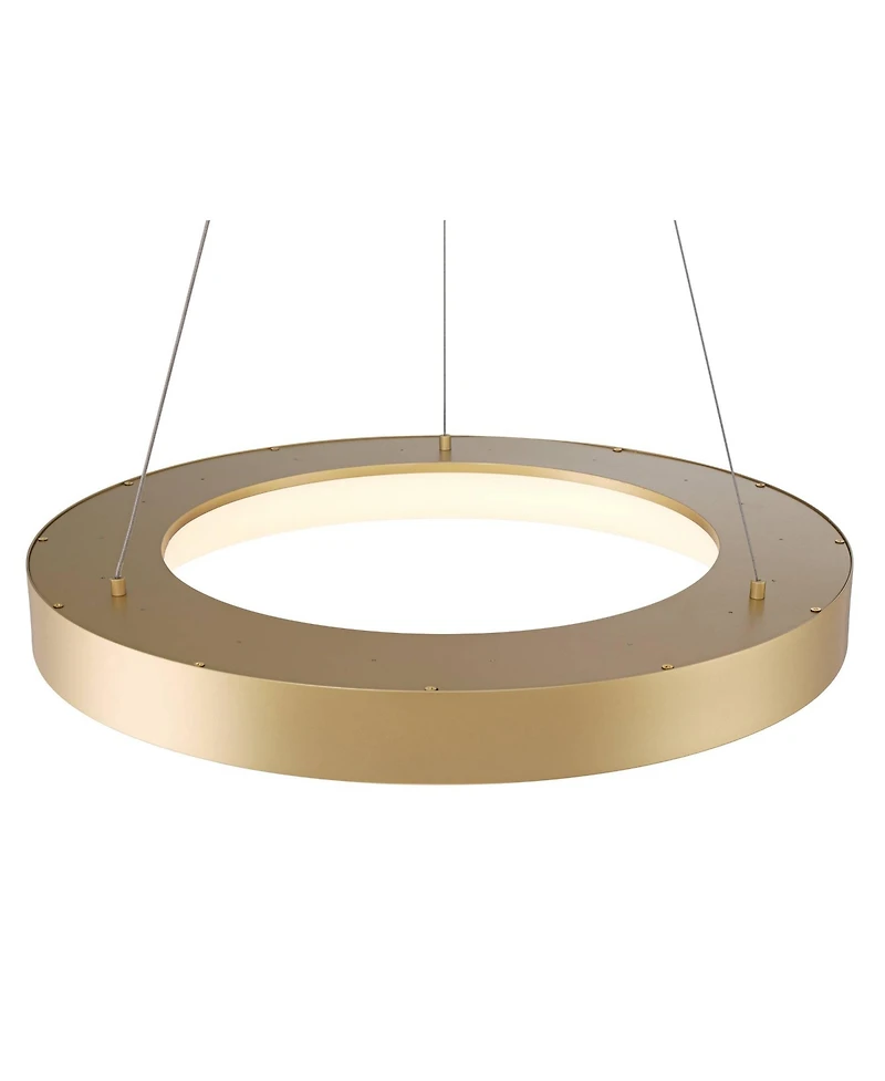 Possini Euro Design Cafferty Sanded Ring Pendant Modern Dimmable Led Fixture for Dining Room Kitchen Island