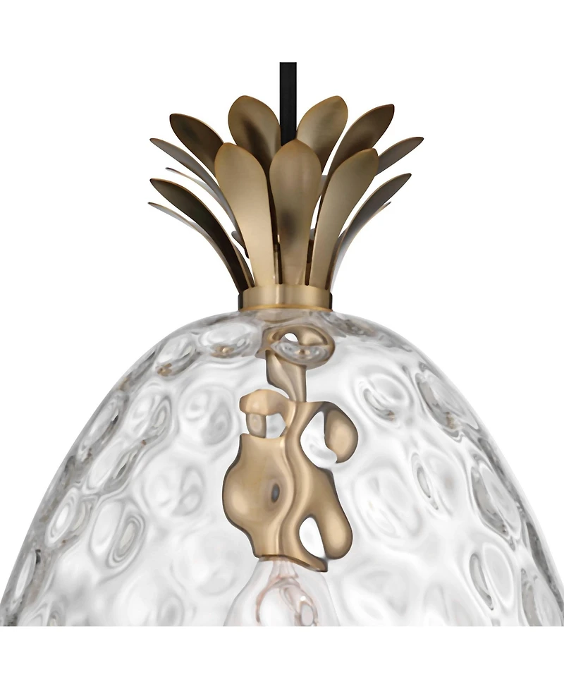 Possini Euro Design Pineapple Warm Hammered Glass Pendant Light