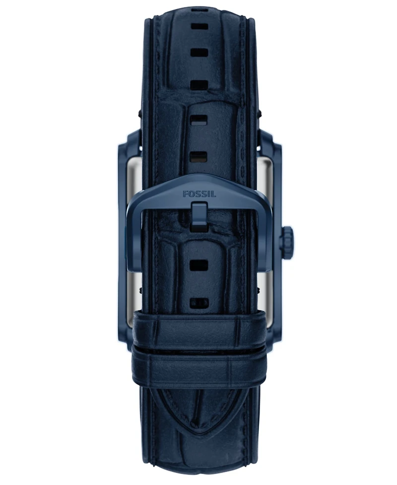 Fossil Men's Carraway Three-Hand Navy Croco Leather Watch, 30mm