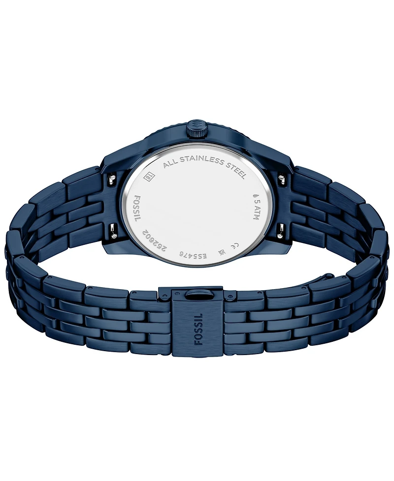 Fossil Women's Scarlette Day-Date Navy Stainless Steel Watch, 34mm