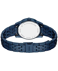 Fossil Women's Scarlette Day-Date Navy Stainless Steel Watch, 34mm