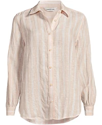 Lands' End Plus Linen Long Sleeve Feminine Shirt