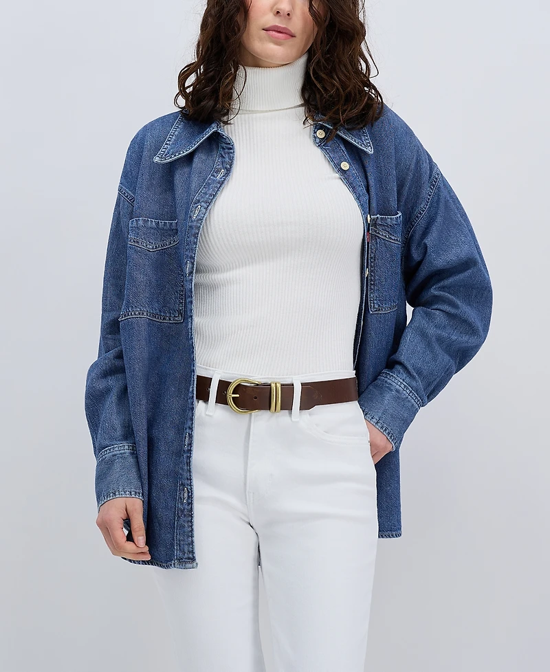 Levi's Women's Double Metal Loop Leather Belt