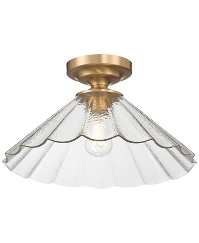 Possini Euro Design Possini Euro Vandross 15 3/4" Wide Warm Brass Cast Glass Ceiling Light