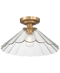 Possini Euro Design Possini Euro Vandross 15 3/4" Wide Warm Brass Cast Glass Ceiling Light
