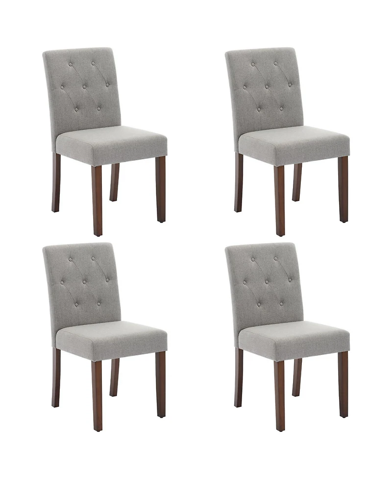 gaomon Set of 4 Button Tufted Parsons Dining Chairs, Upholstered Fabric Side Chairs with Solid Wood Legs