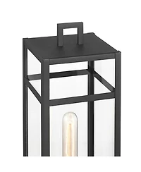 John Timberland San Lucas High Modern Outdoor Post Light Fixture Pole Porch Weatherproof Sand Metal Glass Shade