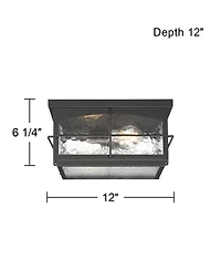 John Timberland Braylon Hammered Glass Outdoor Ceiling Light