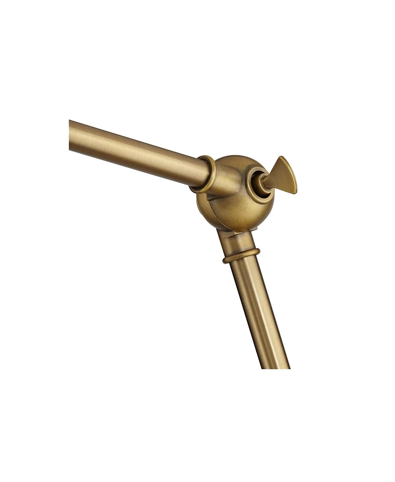 Barnes and Ivy Sania Modern Swing Arm Wall Lamp Brass Plug-in Light Fixture Adjustable Up Down Shade for Bedroom Bedside Living Room Home House