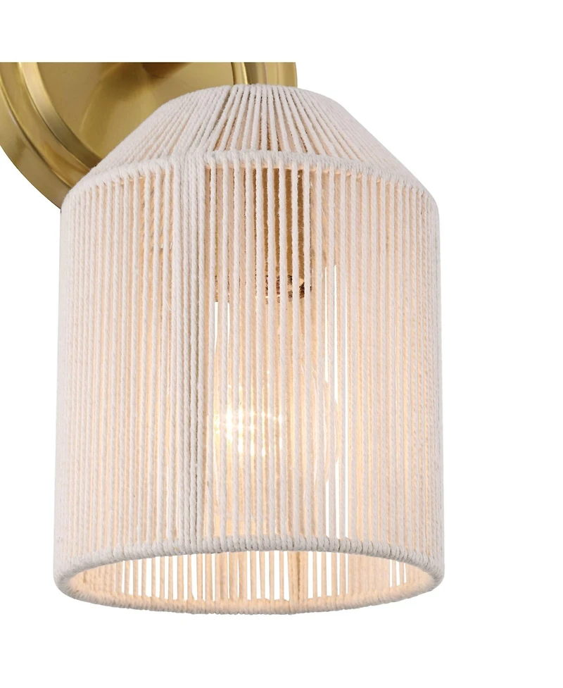 Possini Euro Design Jacob 11" High Modern Wall Sconce Light Lamp Fixture Mount Bathroom Bedroom Hardwired Natural Rope Shade