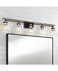 Possini Euro Design Broadway 41" High 5 Light Bathroom Vanity Wall Lamp Light Fixture Mount Over The Sink Mirror