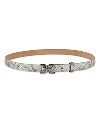 Sam Edelman Women's Ultra Skinny Double-e Logo Plaque Buckle Belt
