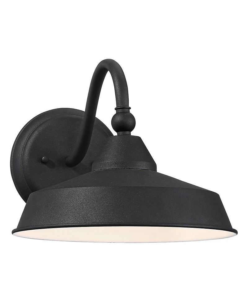 John Timberland Willard Rustic Industrial Farmhouse Outdoor Barn Light Fixture Textured Led Gooseneck 8 3/4" for Exterior Barn Deck House Porch