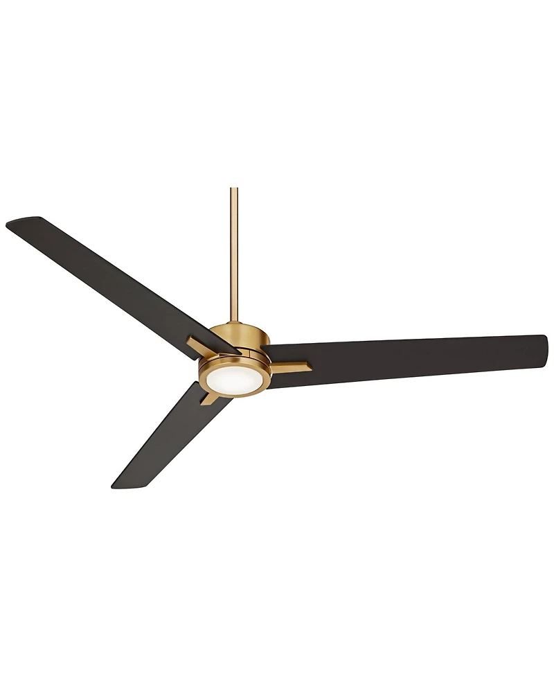 Casa Vieja 60" Monte Largo Soft Brass Led 36" Rod Ceiling Fan