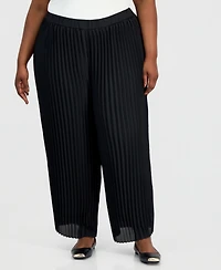 Anne Klein Plus Pleated Pull-On Pants