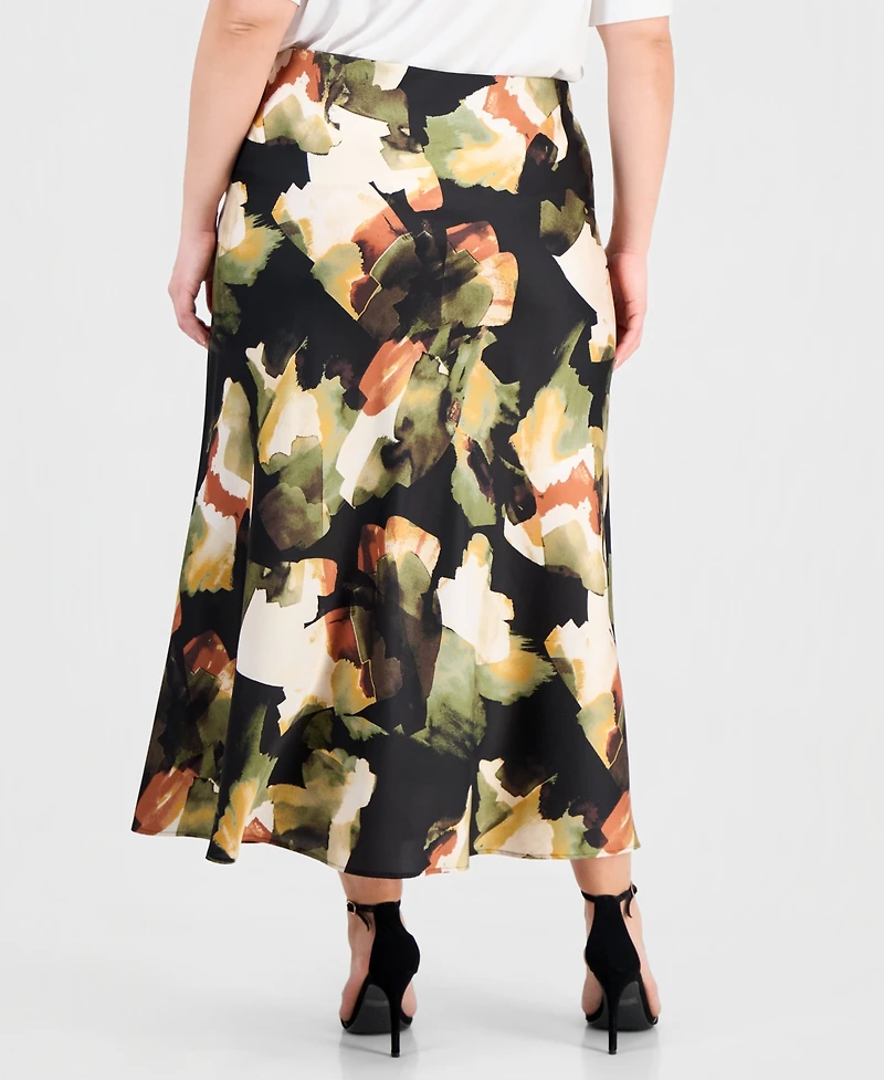 Anne Klein Plus Pull-On Bias Flared Skirt