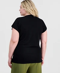 Anne Klein Plus Size Side Button Wrap Shirt