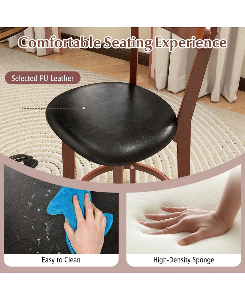 Sugift Modern Armless Upholstered Dining Chairs Set of Two