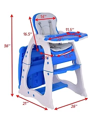 Sugift 3 in 1 Infant Table and Chair Set Baby High Chair