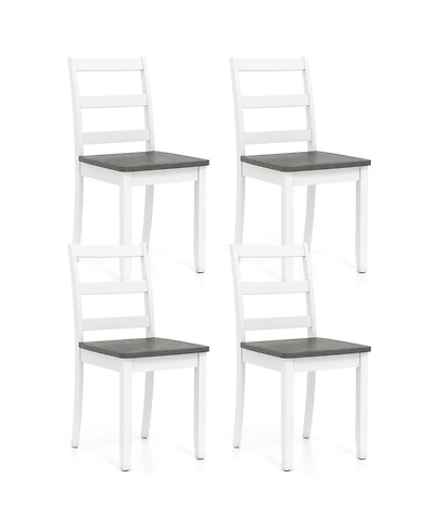 Sugift Wood Dining Chairs Set of Four with Solid Wood Legs
