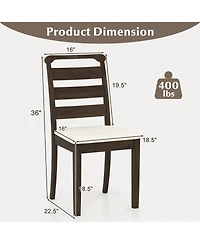 Sugift Upholstered Wooden Dining Chairs Set of Two