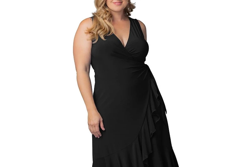 Kiyonna Plus Laguna Sleeveless Wrap Women's Dress