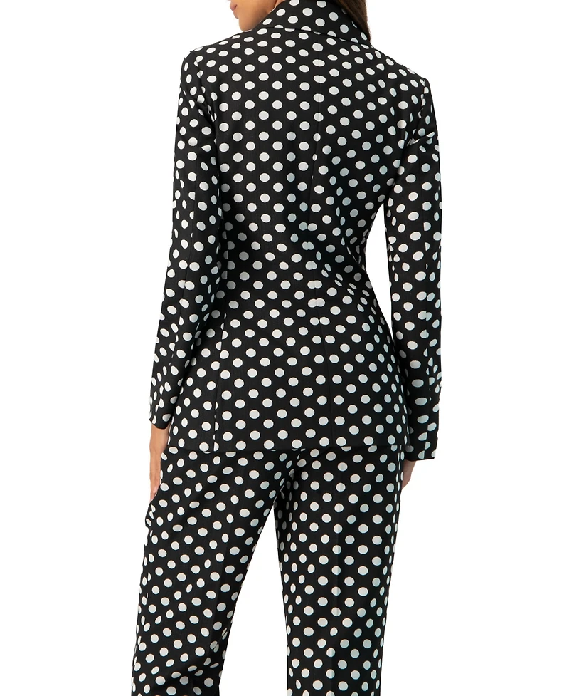 Ivonne Women's Double-Breasted Polka Dot Blazer