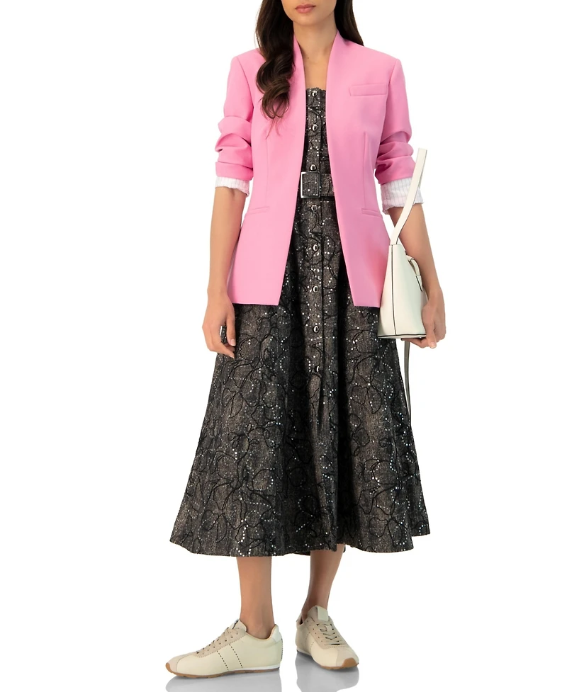 Ivonne Women's Collarless Straight Blazer