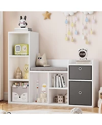 gaomon Kids Bookshelf and Toy Storage with Reading Nook and Seat Cushion