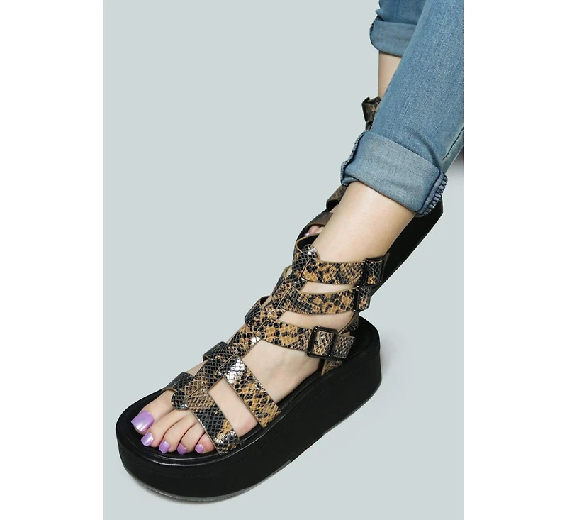 Cruz Womens Gladiator Platform Leather Sandal