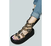 Cruz Womens Gladiator Platform Leather Sandal