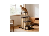 Zeus & Ruta 4 Tier Cat Tree Step Tower Pet Activity Center with Sisal Scratching Post for Indoor Cats