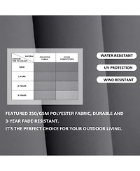 Pellebant Outdoor Patio 10X13FT Aluminum Double Canopy Led Solar Lights Cantilever Umbrella