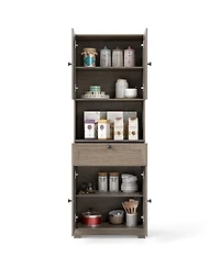 Sugift 67.5-Inch-Tall Modern Freestanding Floor Storage Cabinet with 4 Doors and 1 Drawer