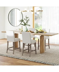 Sugift Counter Height Bar Stools Set of Two with Back and Footrest