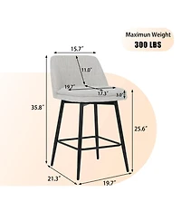 Clihome Set of 2 Counter Height Swivel Bar Stools, Barstools, 25.6" Seat Stools