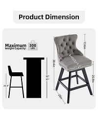 Rainsken Velvet Bar Stools Set of 2