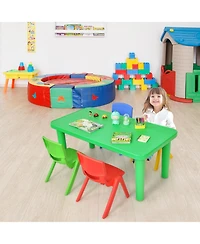 Sugift Kids Plastic Table and Four Chairs Set for Playroom