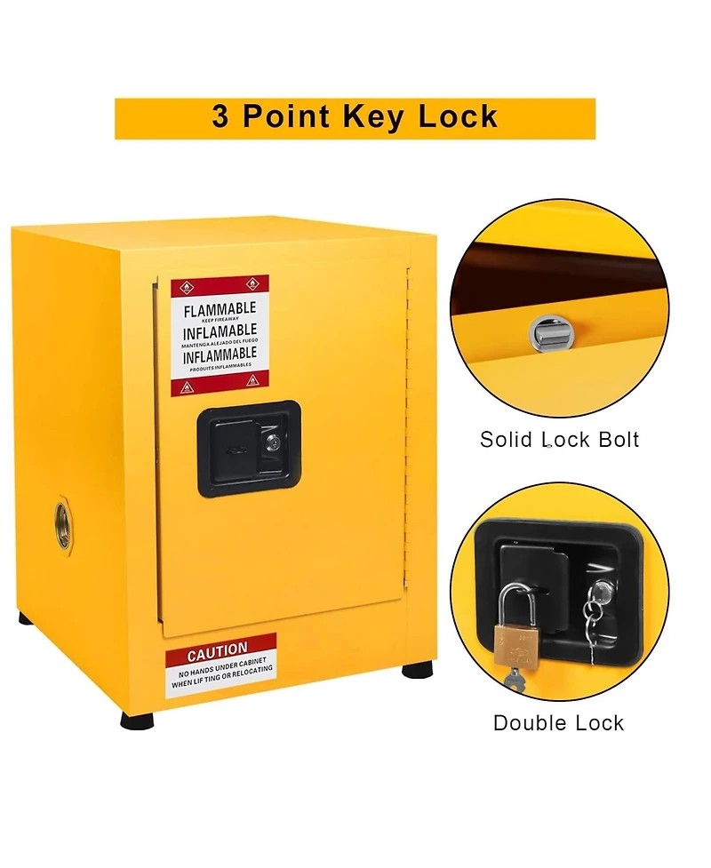 gaomon Flammable Liquid Storage Cabinet, Heavy-Duty Adjustable Shelf Safety Cabinet H Multi-Purpose Hazardous Material Cabinet