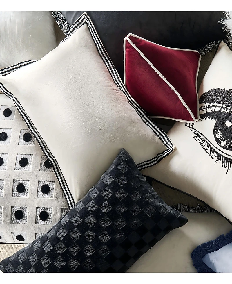 Z Gallerie Checker Velvet Lumbar