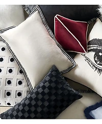 Z Gallerie Checker Velvet Lumbar