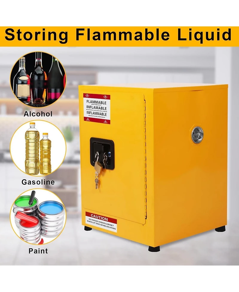 gaomon Flammable Cabinet, Safety Cabinet 17" x 17" x 22", Fireproof, Leakproof, Hazardous Storage Cabinet for Industry, Company and Home