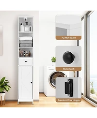 gaomon Tall Bathroom Storage Cabinet, 66.9" Modern Freestanding Cabinet with Open Shelf, Drawer And Door for Bathroom Organization, Storage Cabinet
