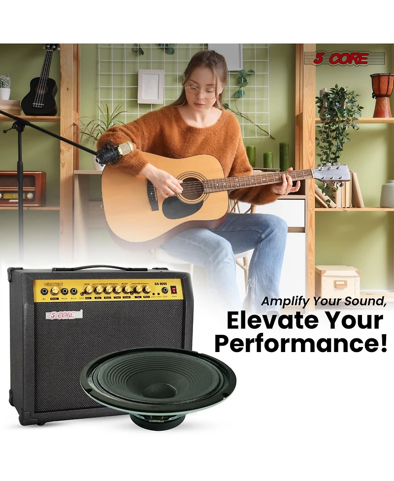 5 Core 12 Inch Guitar Speaker 300W Replacement 8 Ohm Amplifier Cabinet Driver