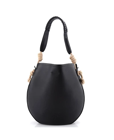 Pre-Owned Prada Tambour Shoulder Bag Leather with Rope Detail