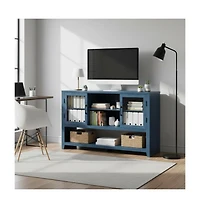 gaomon 53" Kitchen Buffet Sideboard Cabinet with Glass Doors and 3 Shelves, Modern Storage for Living Room Entryway