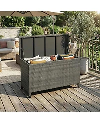 gaomon Wicker Deck Box, 125 Gallon All-Weather Outdoor Storage Box, Rattan Storage Bin for Patio Furniture, Outdoor Cushions
