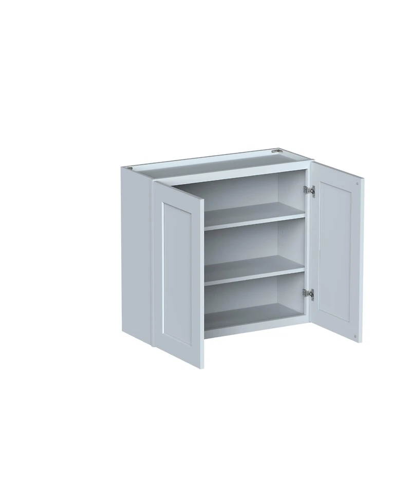 Boyel Living W33" Dove Wall Cabinet with Full Overlay Hdf Door for Custom Kitchen or Bathroom