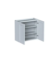 Boyel Living W33" Dove Wall Cabinet with Full Overlay Hdf Door for Custom Kitchen or Bathroom