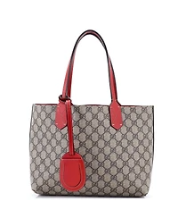 Pre-Owned Gucci Small Reversible Tote Gg Print Leather